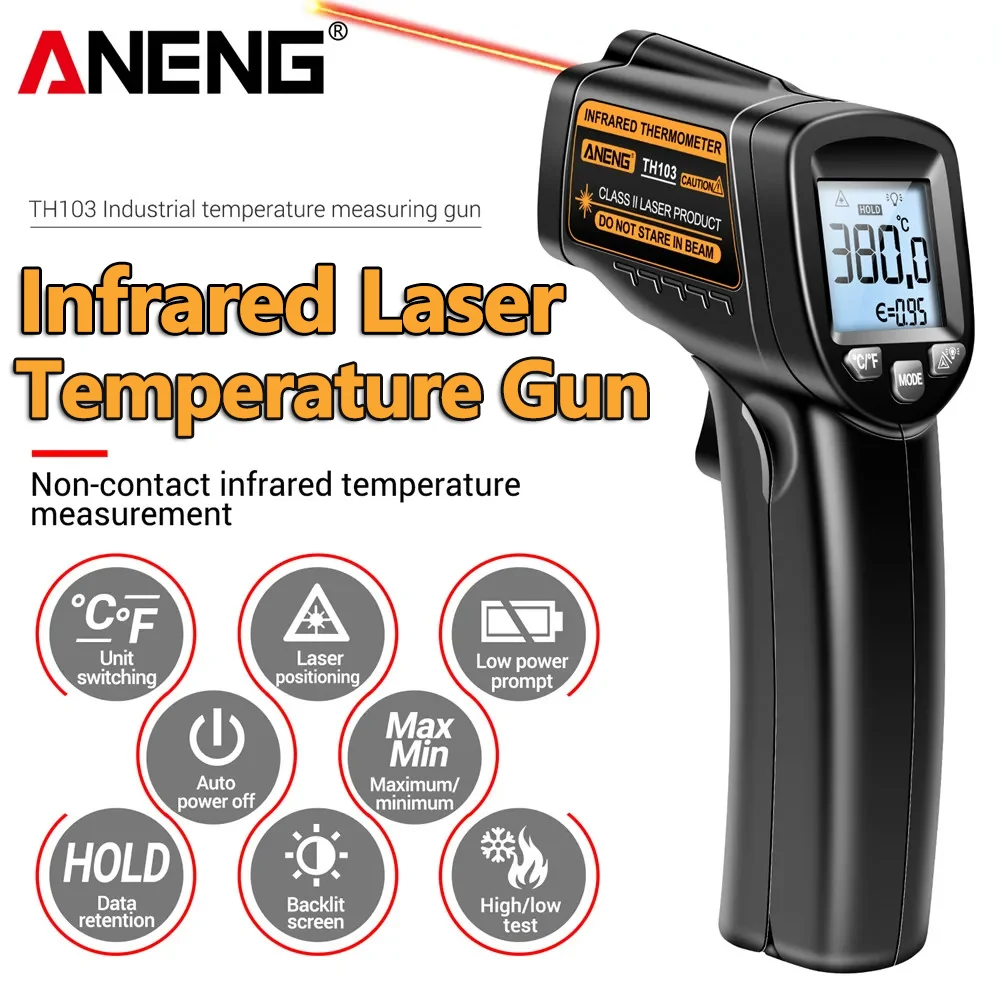Industrial Laser Temperature Sensor - Infrarot-Laser-Temperaturmessgerät -20 ° C~380 ℃ IR-Thermometer-Sensor-Tester