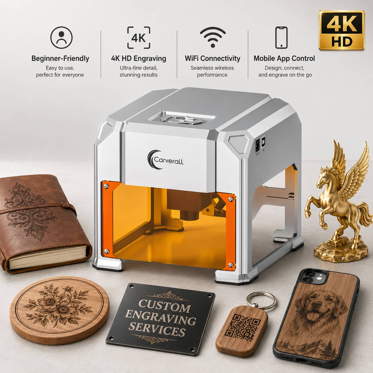 Industrial Handheld Laser Engraver - Carverall Lasergravurmaschine, K4 3W, A1 Pro