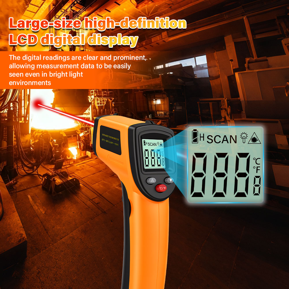 Industrial Laser Temperature Sensor - Digitales Infrarot-Thermometer, berührungsloses Thermometer, industrielles Präzisions-Laser-Temperaturmessgerät,